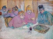Henri  Toulouse-Lautrec The ladies in the brothel dining-room France oil painting artist